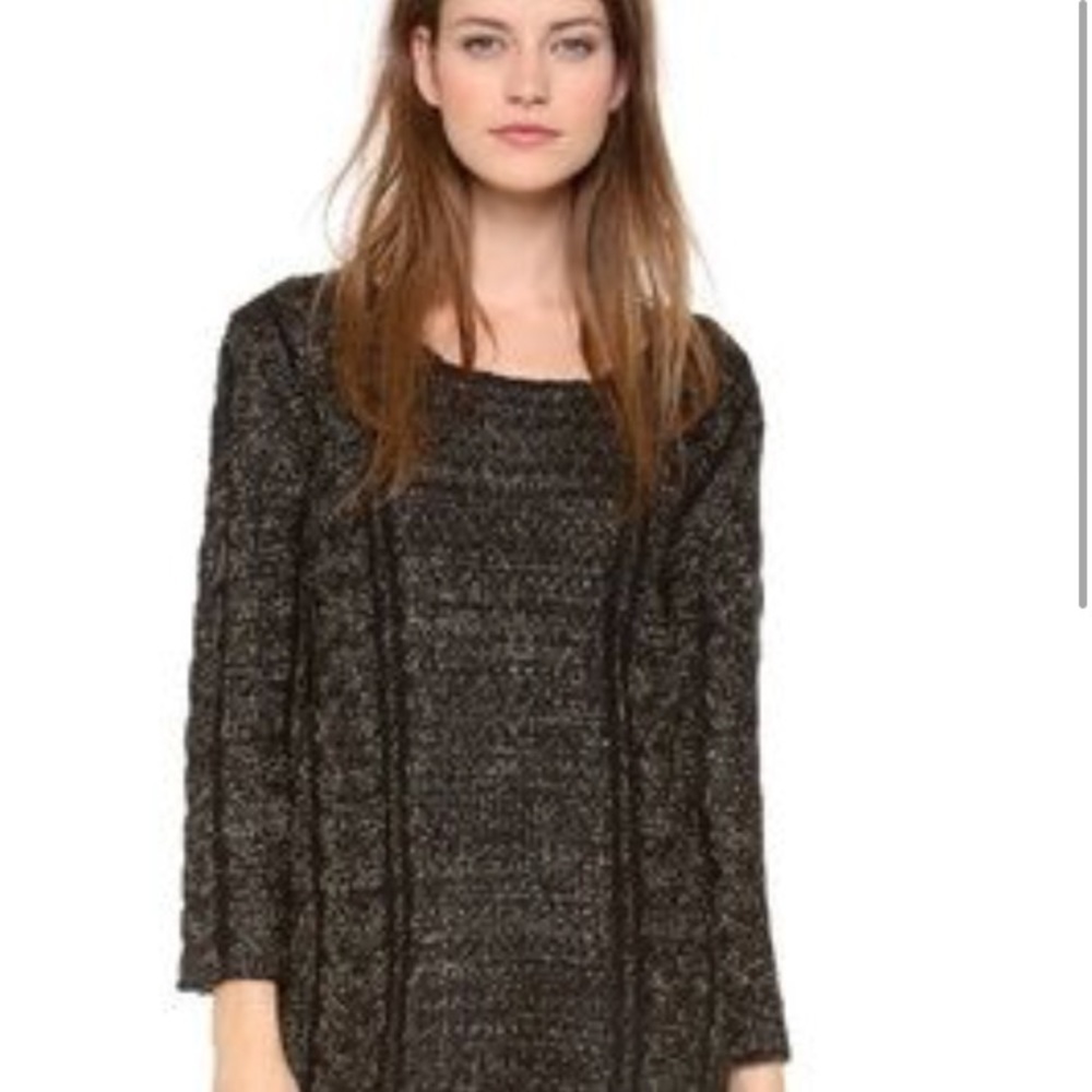 • House of Harlow • Mohair Black Gold Sweater XS
